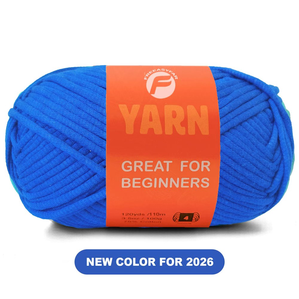 Cotton Blend Easy Peasy Beginner Yarn with Easy-to-See Stitches