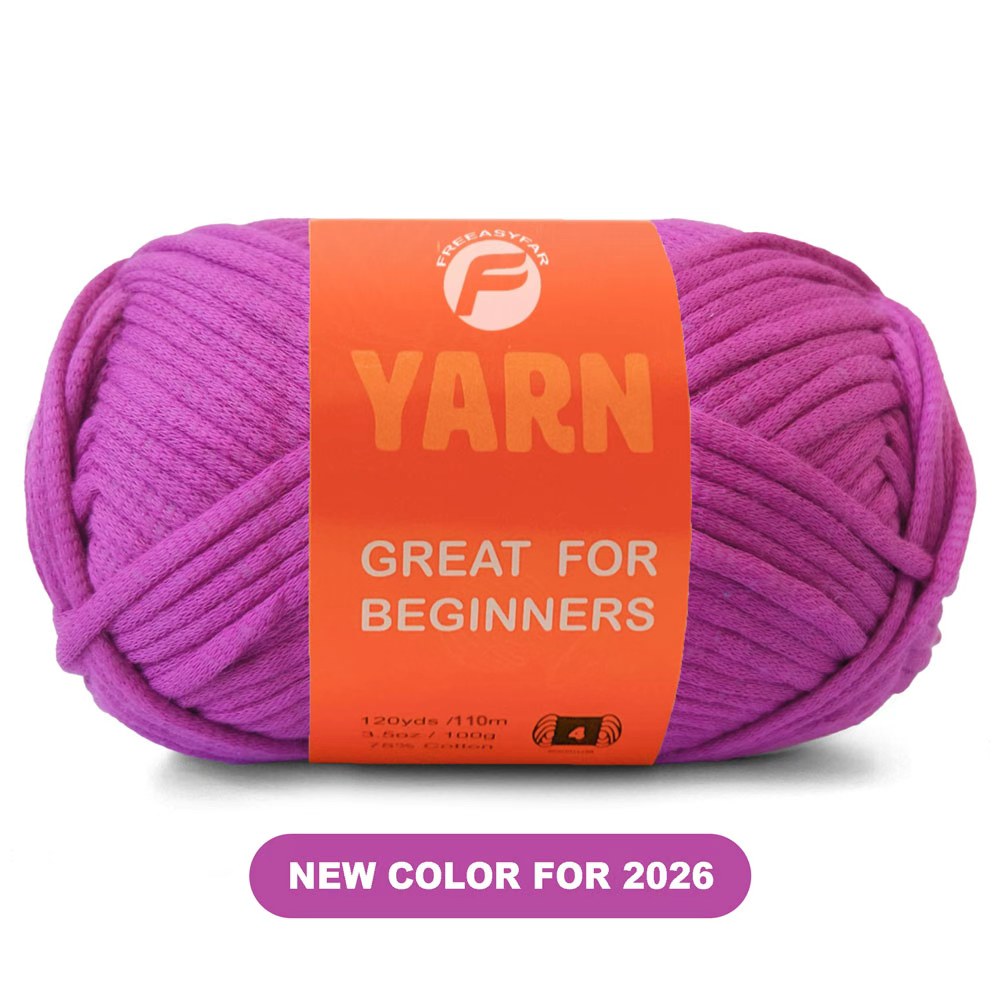 Cotton Blend Easy Peasy Beginner Yarn with Easy-to-See Stitches