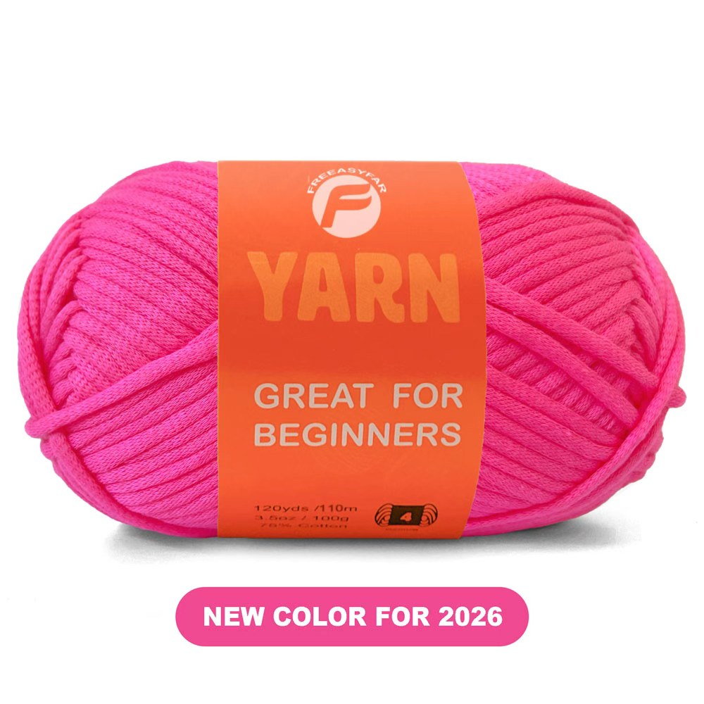 Cotton Blend Easy Peasy Beginner Yarn with Easy-to-See Stitches