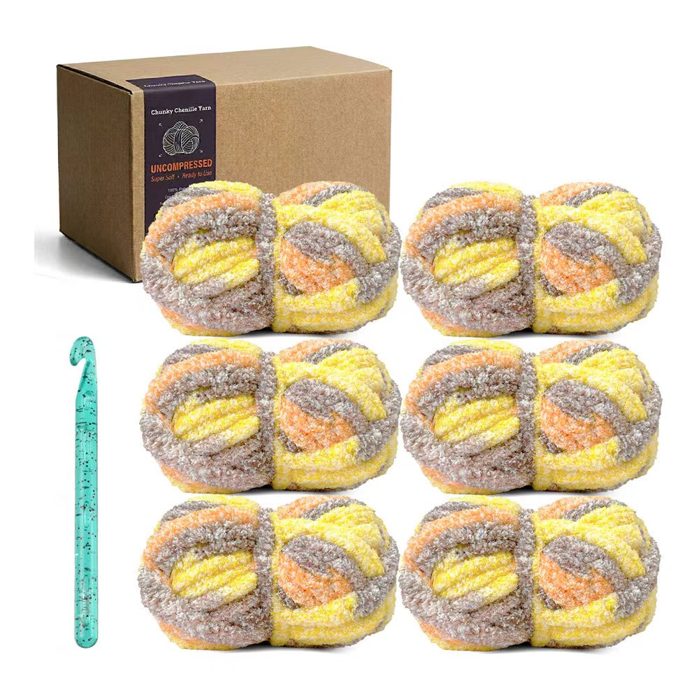 6-Pack Blanket Extra Thick Frosting Yarn with 20mm Crochet Hook