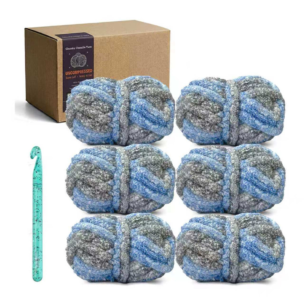 6-Pack Blanket Extra Thick Frosting Yarn with 20mm Crochet Hook