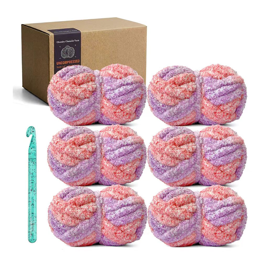 6-Pack Blanket Extra Thick Frosting Yarn with 20mm Crochet Hook