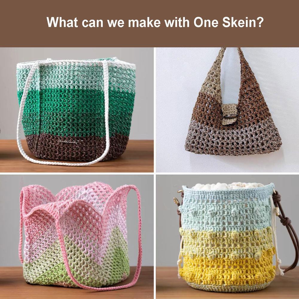 Cotton Blend Sparkle Gradient Yarn for Crochet Bags & Home Decor