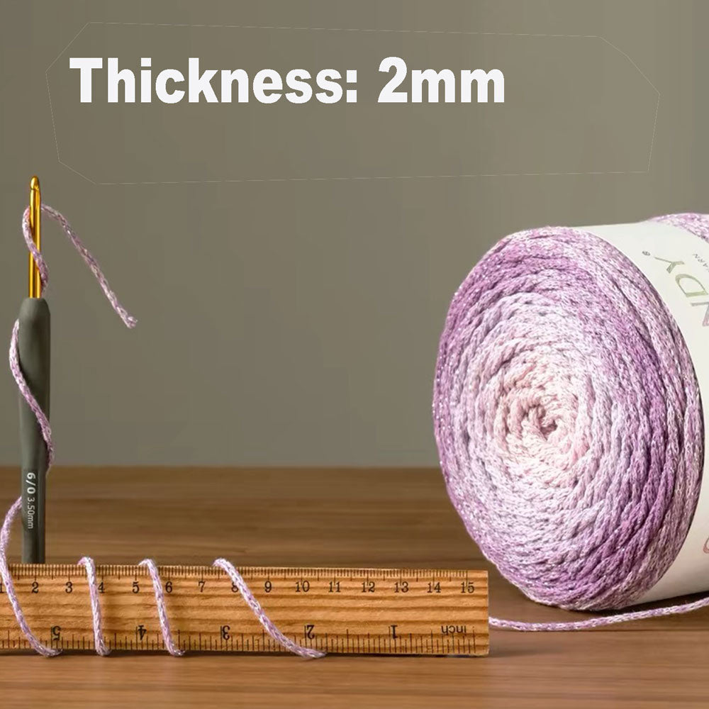 Cotton Blend Sparkle Gradient Yarn for Crochet Bags & Home Decor