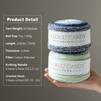 Cotton Blend Sparkle Gradient Yarn for Crochet Bags & Home Decor