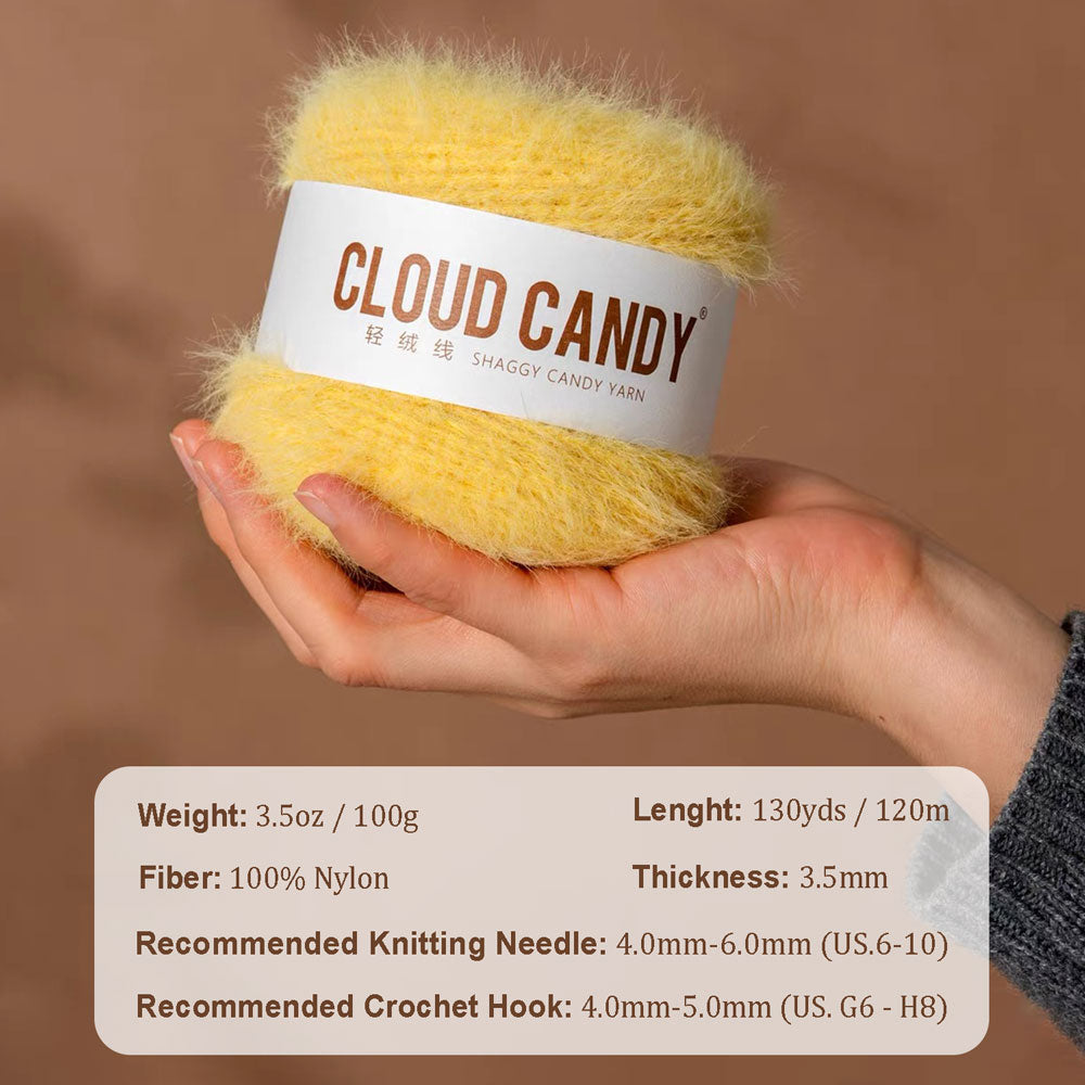 Cloud Shaggy Yarn – Soft Fuzzy Nylon Yarn for Crochet & Knitting