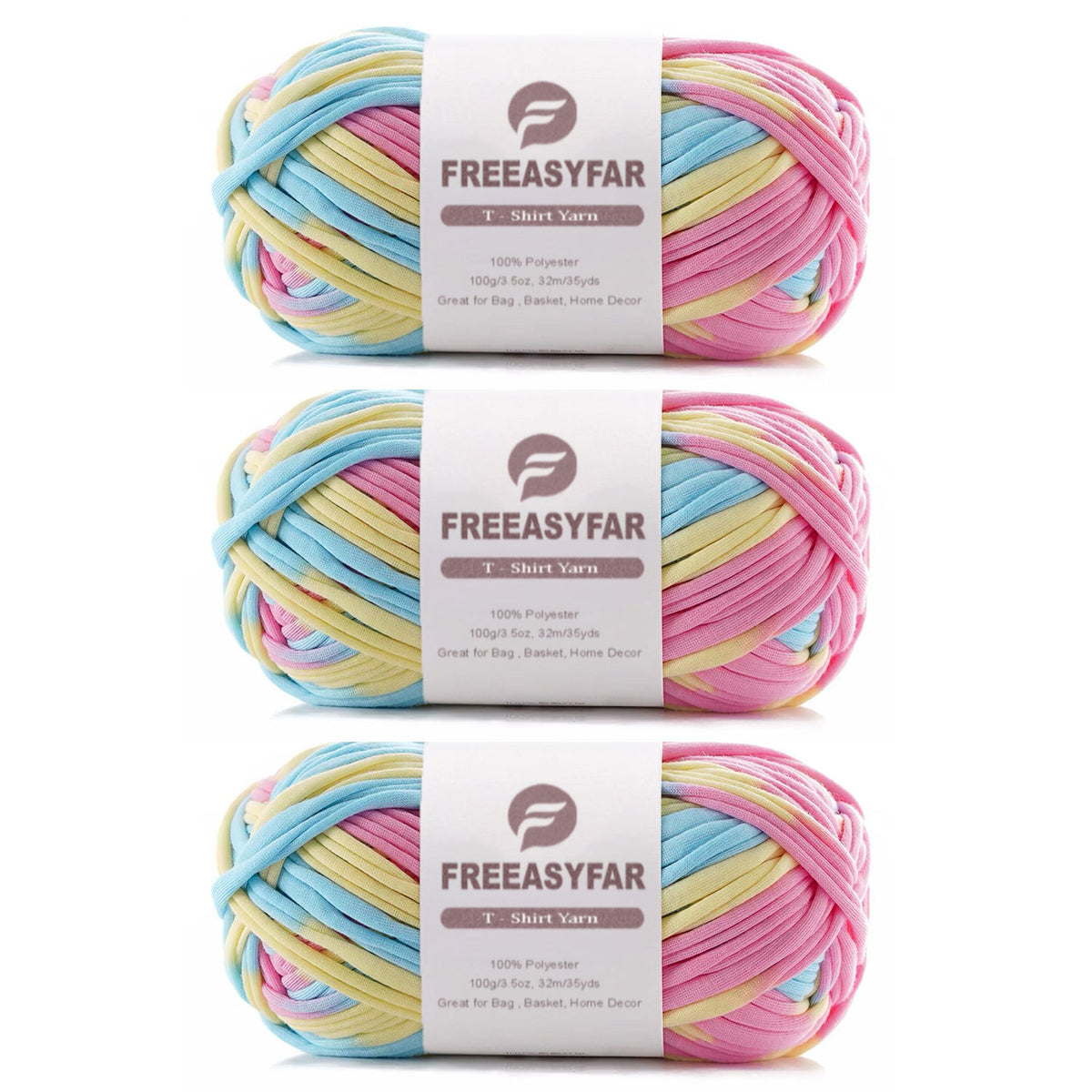 Beginner-Friendly Elastic Fabric Yarn,T Shirt Yarn for Bag, Basket, Blanket