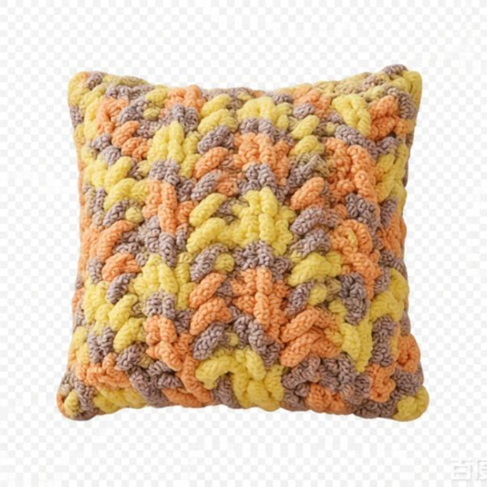 Finger Knit Square Pillow