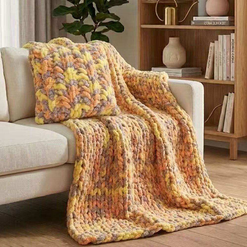 Finger Knit Square Pillow