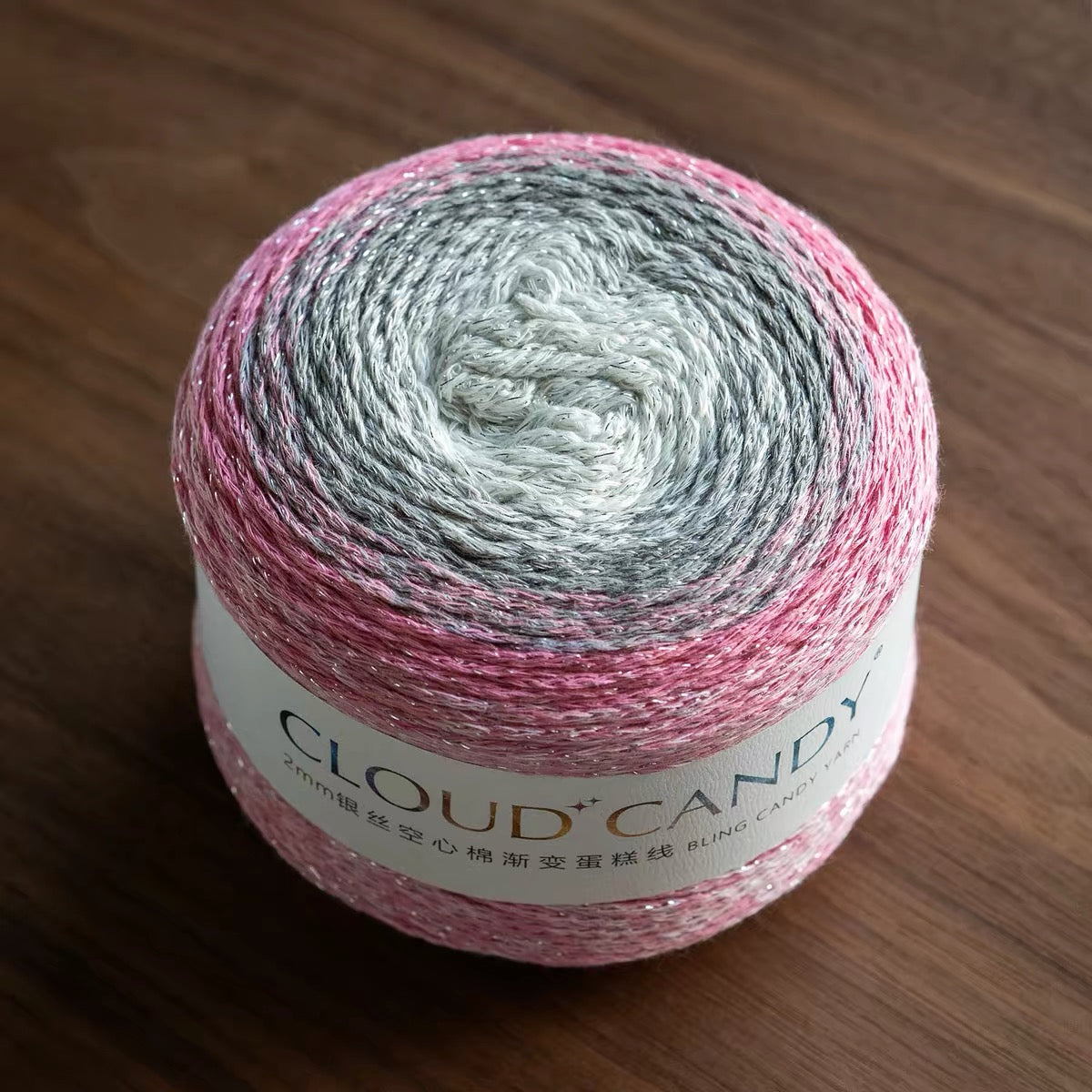 Cotton Blend Sparkle Gradient Yarn for Crochet Bags & Home Decor