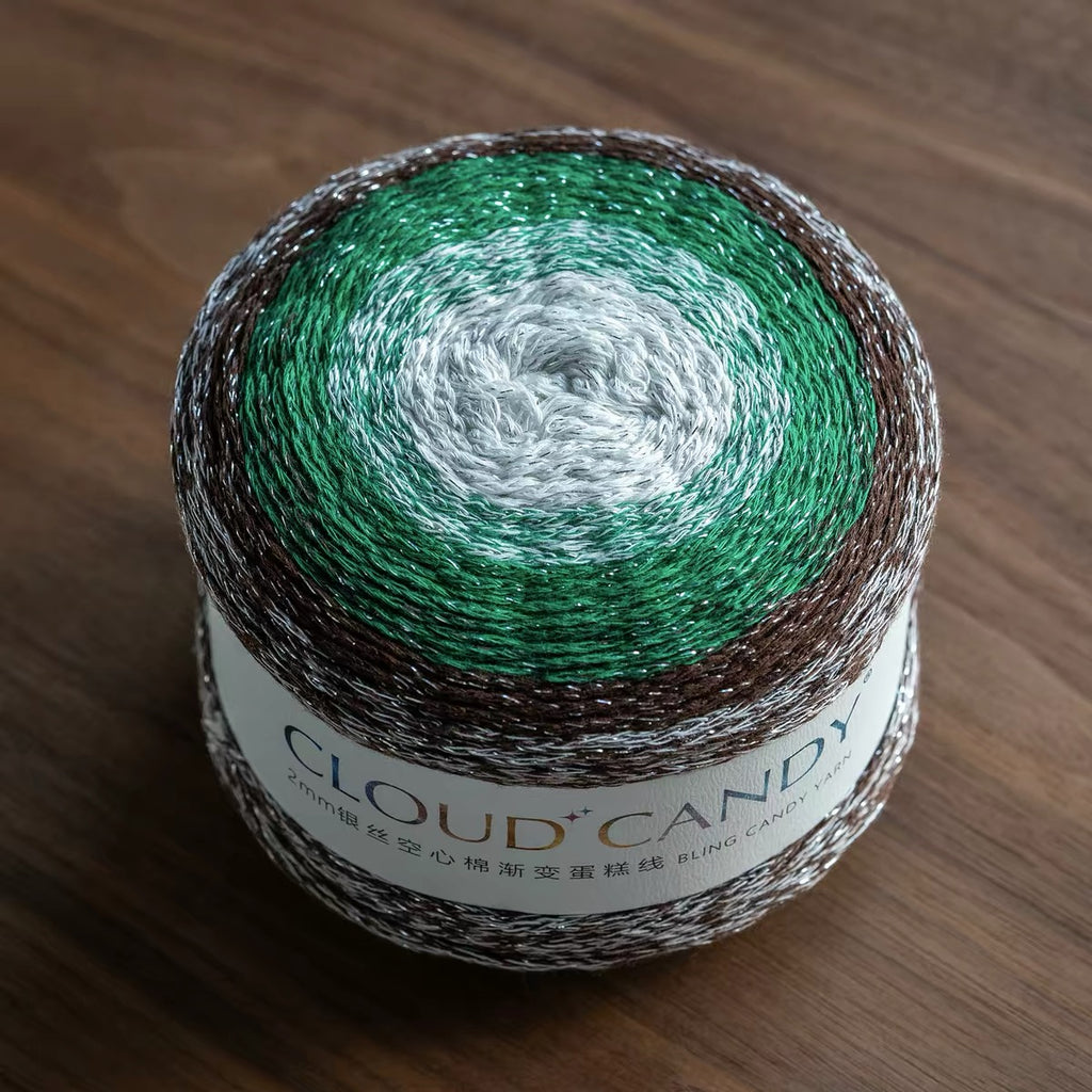 Cotton Blend Sparkle Gradient Yarn for Crochet Bags & Home Decor