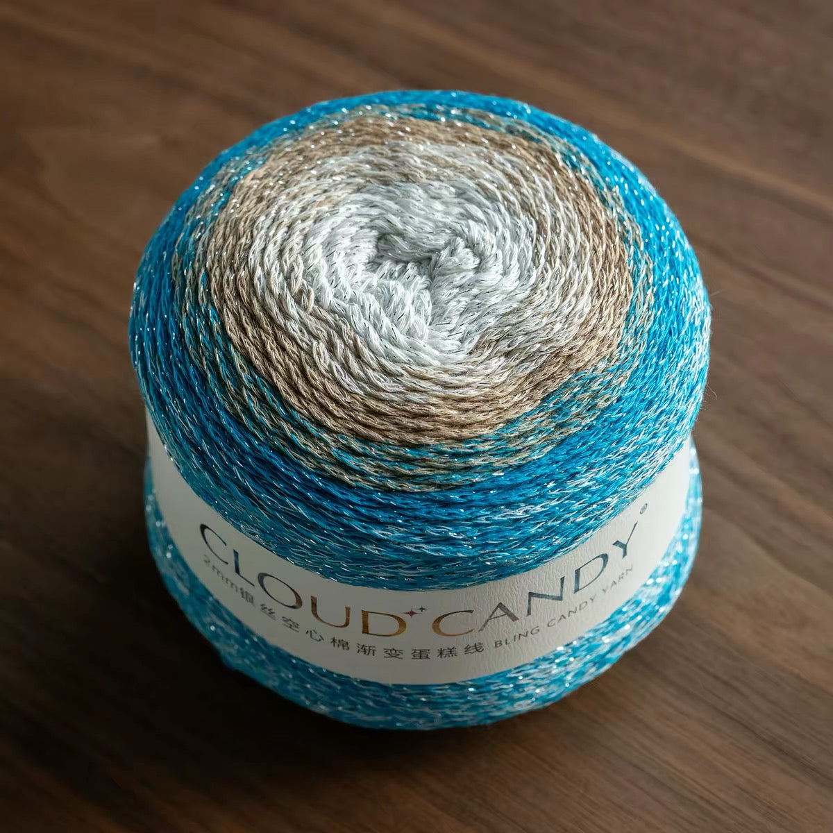 Cotton Blend Sparkle Gradient Yarn for Crochet Bags & Home Decor