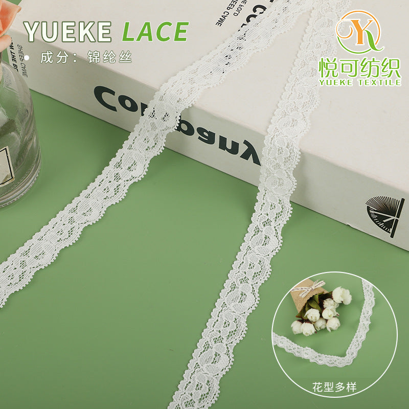 6 Styles White Lace Trim Ribbon, 1.5 Inch Width，Total 30-Yard (Each Style 5 Yds) for Crafts Sewing