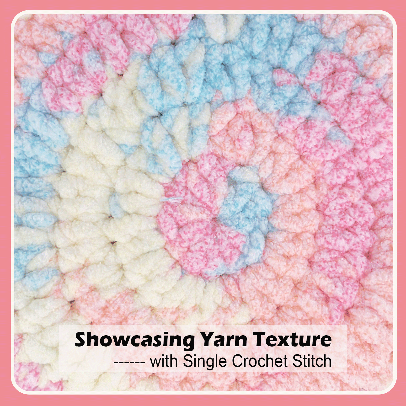 Variegated Chenille Yarn for Crocheting and Knitting - #5 Bulky-3.5oz/93yds Each Skein-Super Soft -Pastel Freeasyfar