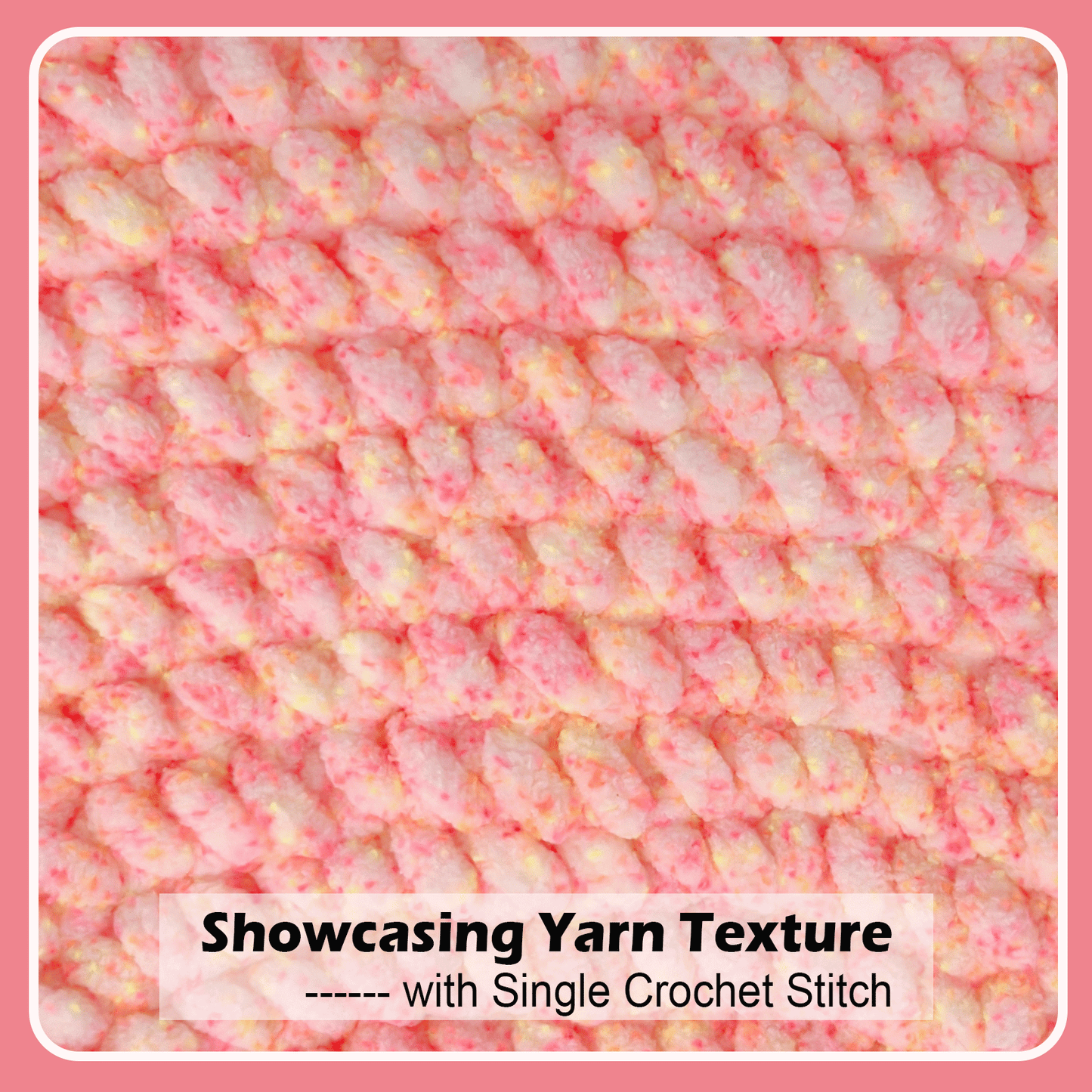 Super Soft and Cozy Chenille Yarn for Crocheting and Knitting -Easy to Crochet with-#5 Bulky-3.5oz/93yds Each Skein-Chunky Plush Yarn for Hand Craft Blanket Ammigurumi-Pink Sherbet