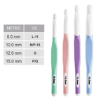 4PCS Large Sizes Crochet Hooks 8mm, 10mm, 12mm, 15mm Rubber Handle Crochet Hook Set Freeasyfar