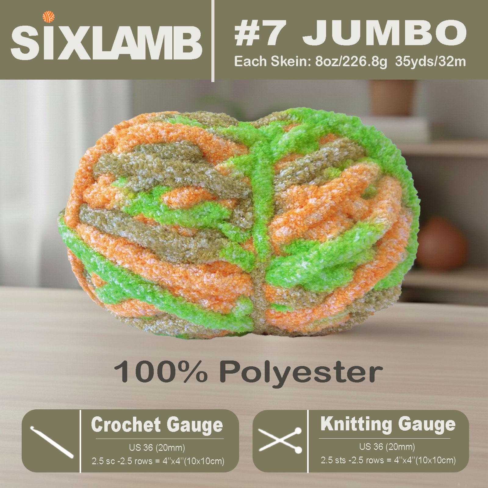 #7 Jumbo Chunky Yarn for Hand Knitting Freeasyfar