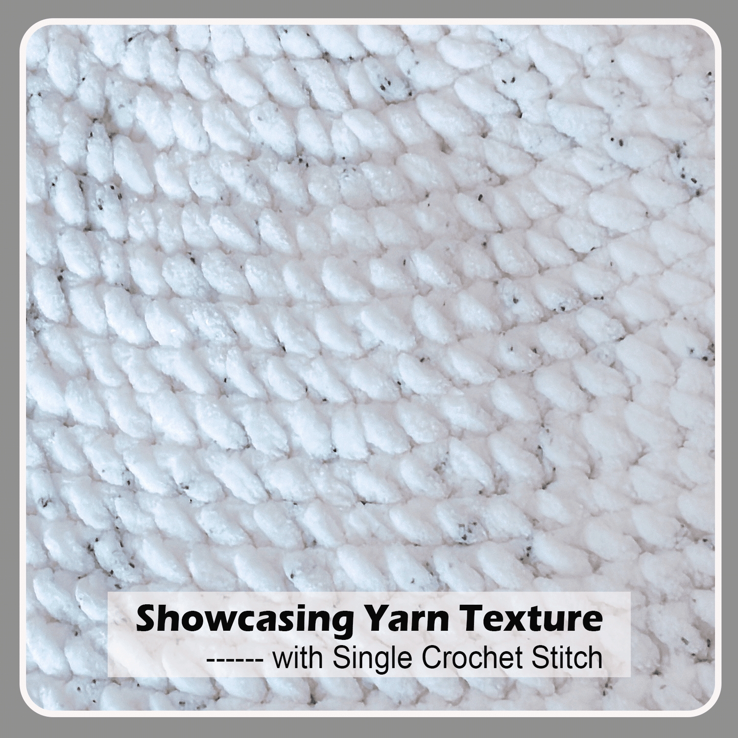 Super Soft and Cozy Chenille Yarn for Crocheting and Knitting -Easy to Crochet with-#5 Bulky-3.5oz/93yds Each Skein-Chunky Plush Yarn for Hand Craft Blanket Ammigurumi-Speckled Snow