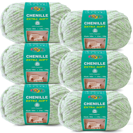 Super Soft and Cozy Chenille Yarn for Crocheting and Knitting -Easy to Crochet with-#5 Bulky-3.5oz/93yds Each Skein-Chunky Plush Yarn for Hand Craft Blanket Ammigurumi-Spring Meadow