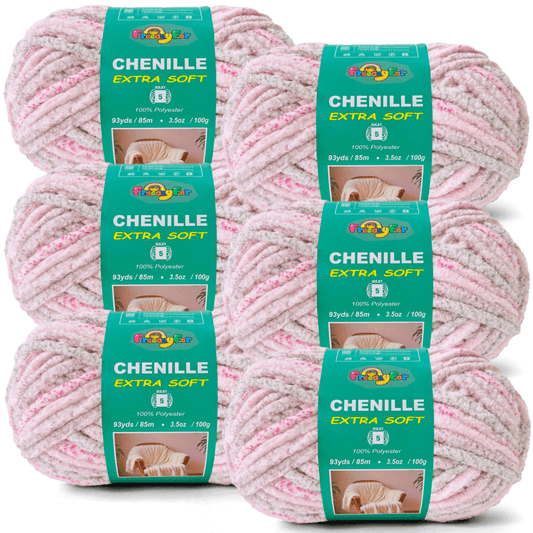 Super Soft and Cozy Chenille Yarn for Crocheting and Knitting -Easy to Crochet with-#5 Bulky-3.5oz/93yds Each Skein-Chunky Plush Yarn for Hand Craft Blanket Ammigurumi-Blushing Pink