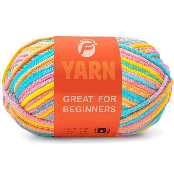 1 Pack 3.5oz/120yards,Beginner Easy Yarn for Crocheting and Knitting with Easy-to-See Stitches; Medium Weight #4(Variegated Color) Freeasyfar