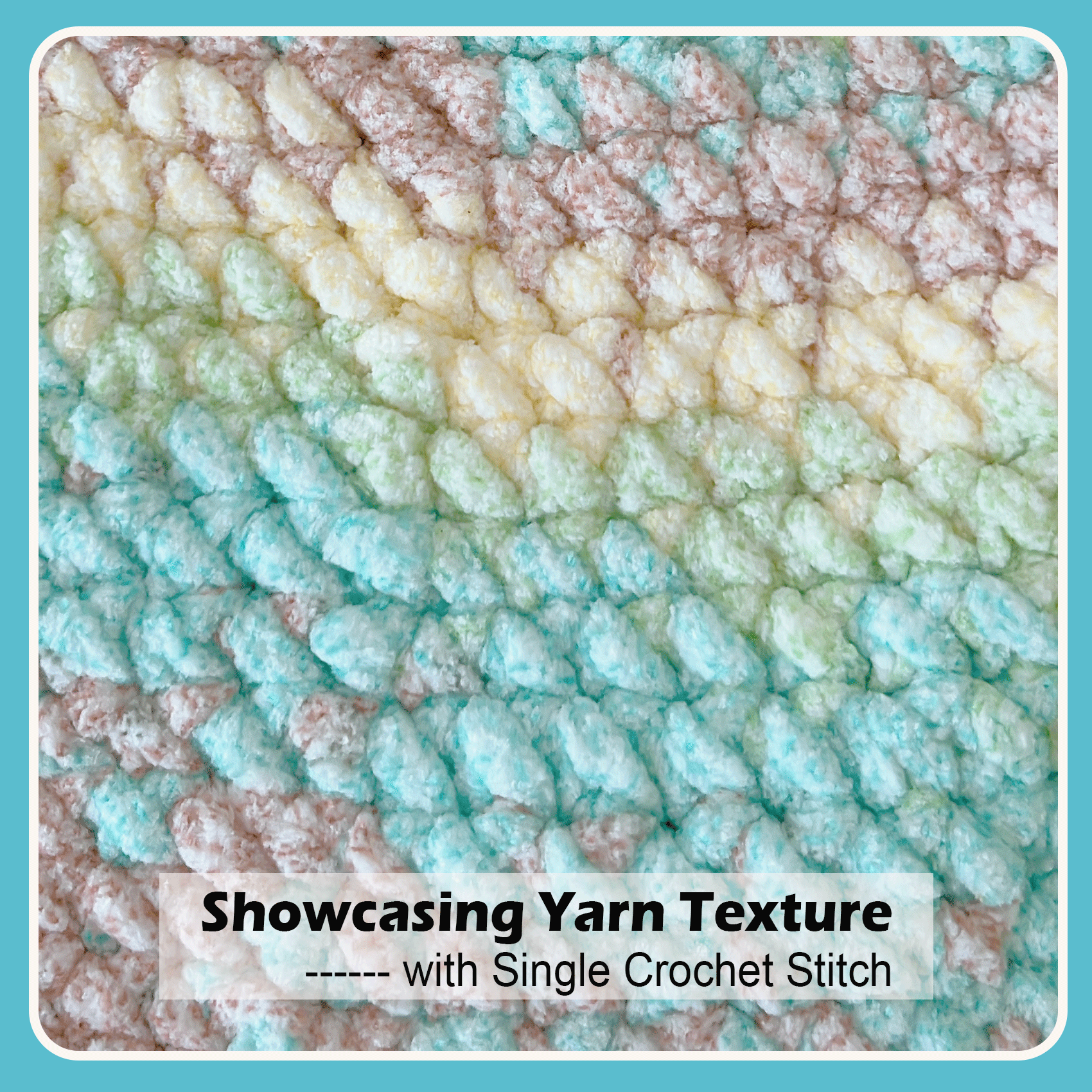 Variegated Chenille Yarn for Crocheting and Knitting - 3.5oz/93yds Each Skein-Cream Freeasyfar