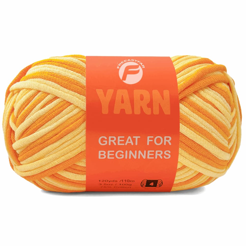 Variegated Colors Easy Peasy Beginner Yarn - Smooth Cotton-Nylon Blend for Crochet & Knitting