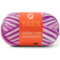 1 Pack 3.5oz/120yards,Beginner Easy Yarn for Crocheting and Knitting with Easy-to-See Stitches; Medium Weight #4(Variegated Color)