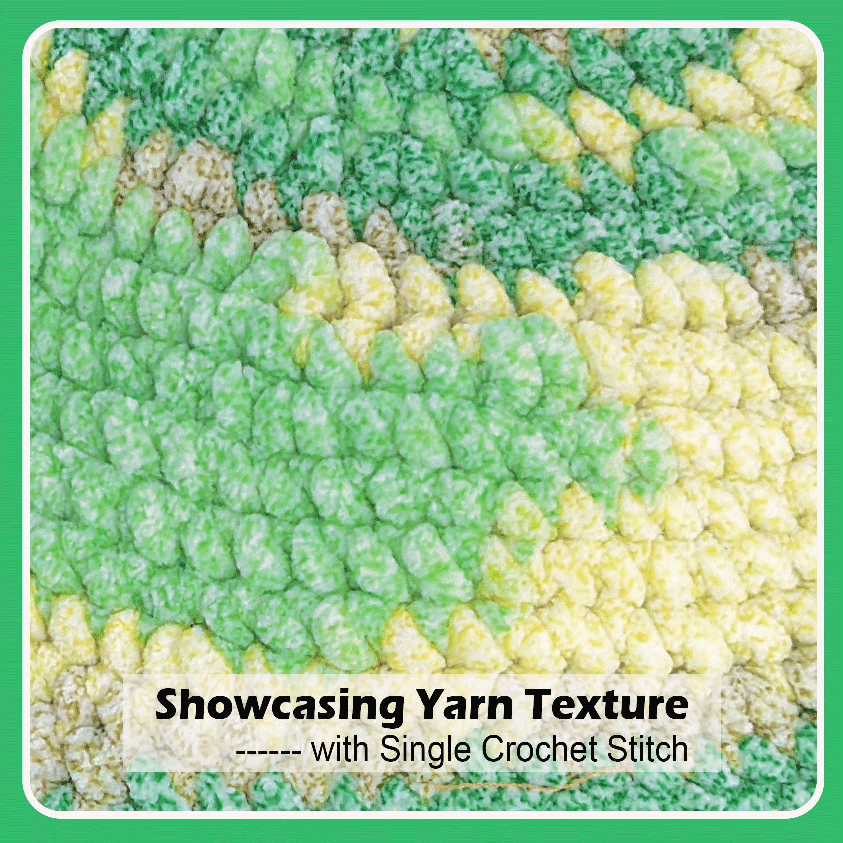 Variegated Chenille Yarn for Crocheting and Knitting  - #5 Bulky-3.5oz/93yds Each Skein - Mint breeze Freeasyfar