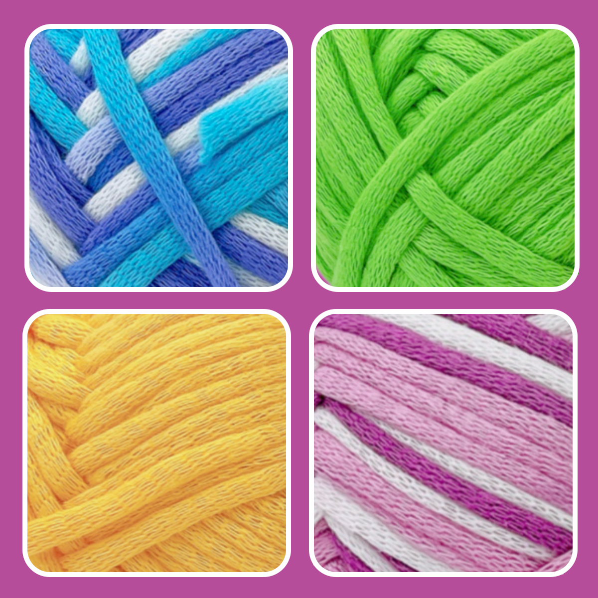 4 Pack(4x60 yds) Beginner Easy Yarn for Crocheting and Knitting-(Azure wave+Lavender+Green+Yellow) Freeasyfar