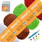 4 Pack 4*1.67oz/60yards,Beginner Easy Yarn for Crocheting and Knitting with Easy-to-See Stitches; Medium Weight #4(Including Full Tool Set)