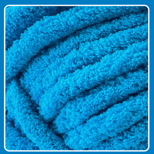 Chunky Chenille Yarn for Crocheting - Bulky Fluffy Yarn for Knitting -100% Polyester -Jumbo 7-45 yds/8.8 oz Each Skein-Blue