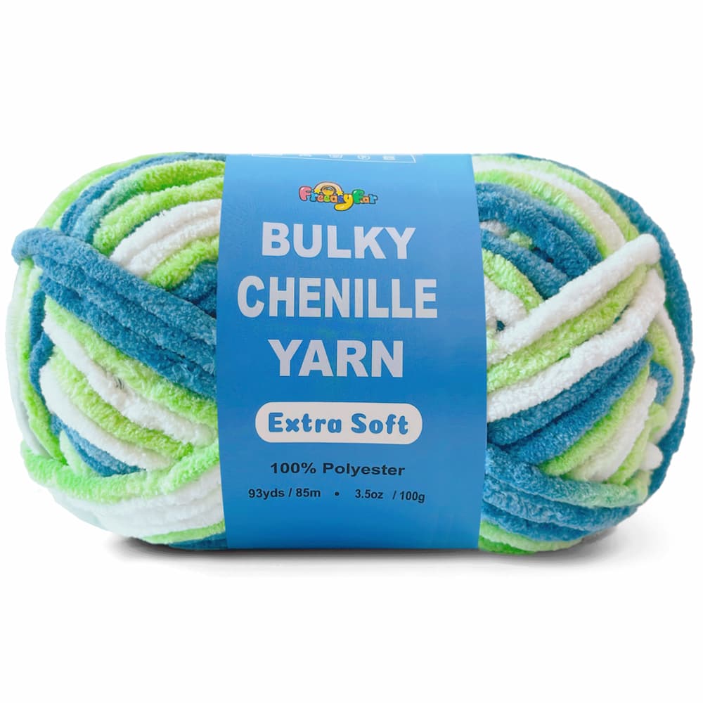 1 Pack Soft Chenille Yarn - Variegated Color -  #4/#5 Light Bulky Velvet Yarn for Amigurumi & Plushies