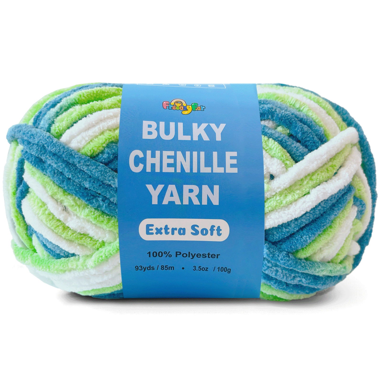 Ocean Breeze Velvet Chenille Yarn for Crocheting and Knitting – Bulky (93 Yards/100g), Extra Soft Plush Yarn Freeasyfar
