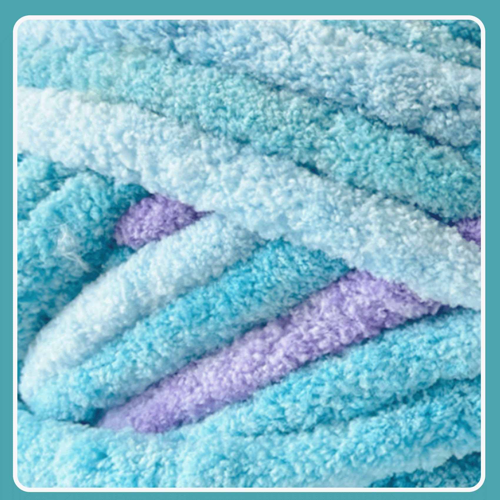 Chunky Chenille Yarn for Crocheting - Super Bulky Fluffy Yarn for Knitting -100% Polyester -Ocean Breeze Freeasyfar