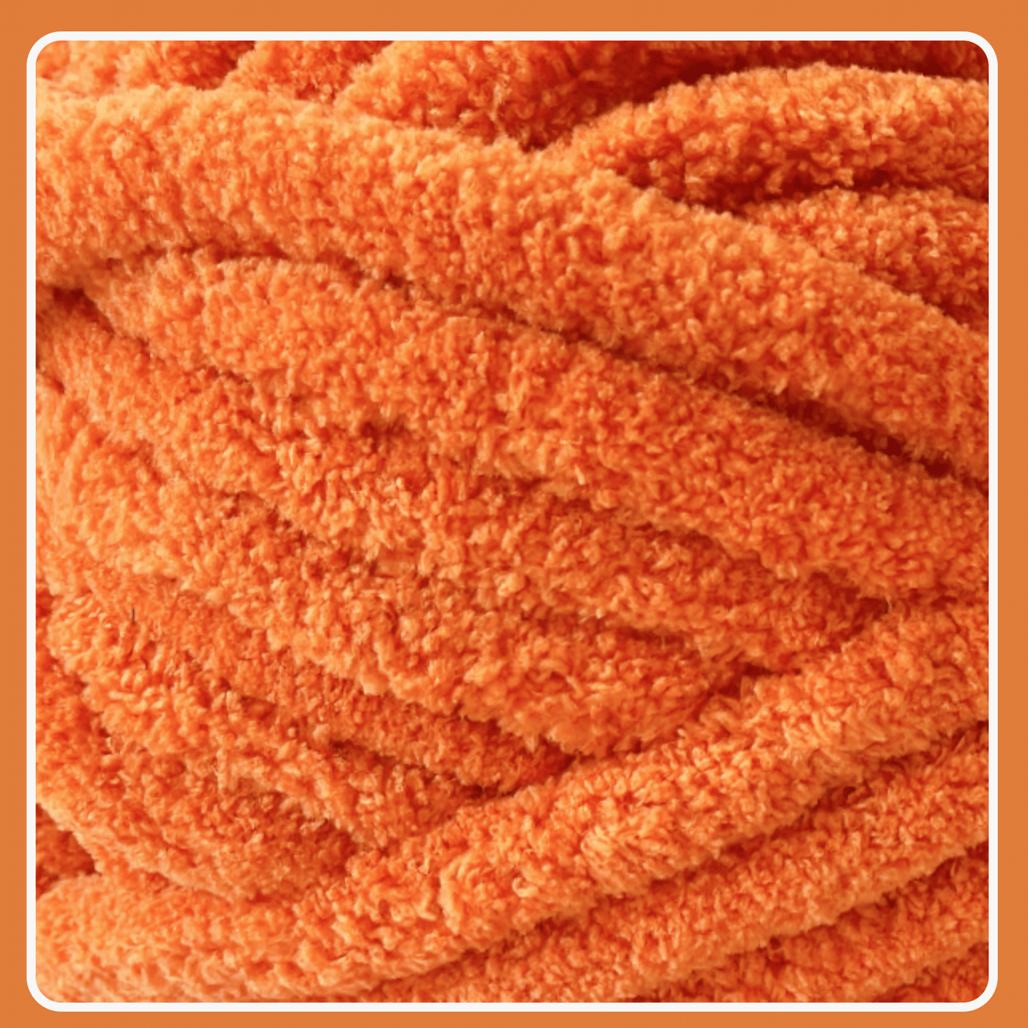 Chunky Chenille Yarn for Crocheting - Bulky Fluffy Yarn for Knitting -100% Polyester -Jumbo 7-45 yds/8.8 oz Each Skein-Orange