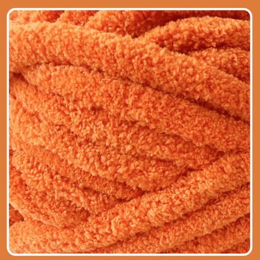 Chunky Chenille Yarn for Crocheting - Bulky Fluffy Yarn for Knitting -100% Polyester -Jumbo 7-45 yds/8.8 oz Each Skein-Orange