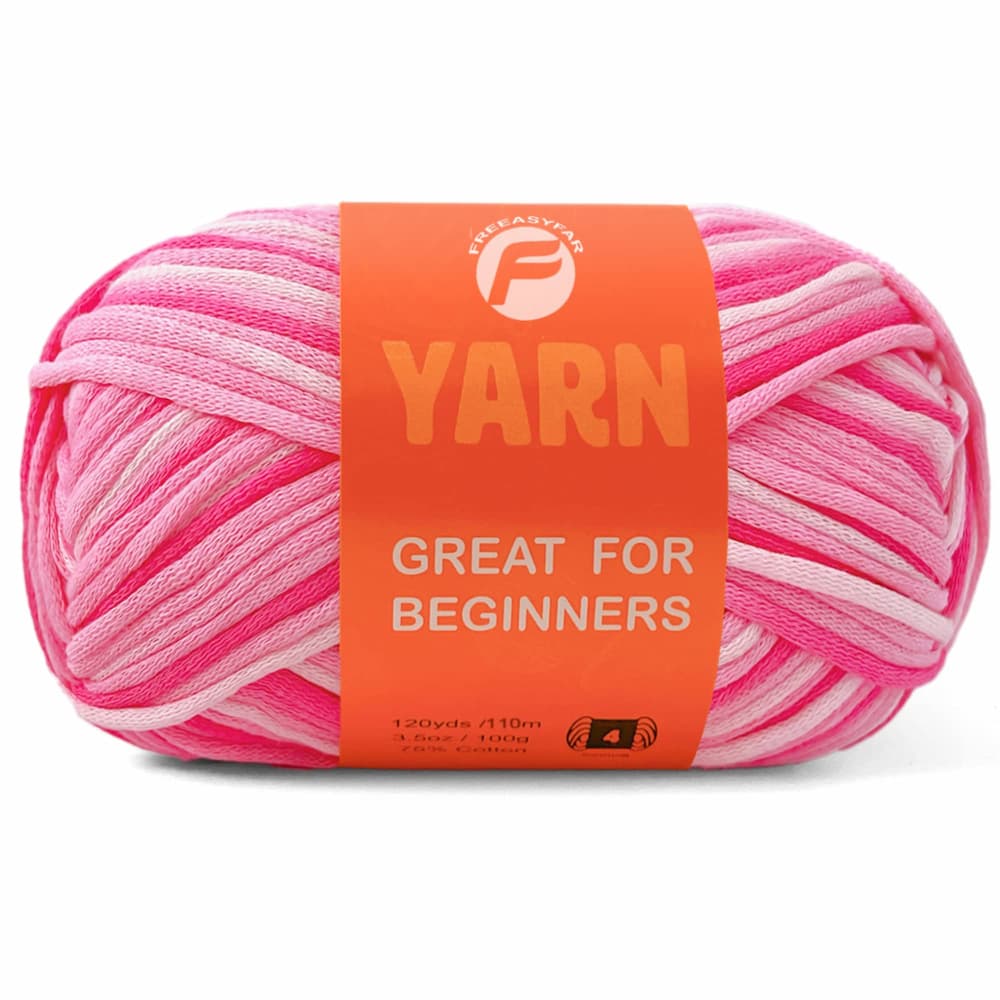 Variegated Colors Easy Peasy Beginner Yarn - Smooth Cotton-Nylon Blend for Crochet & Knitting