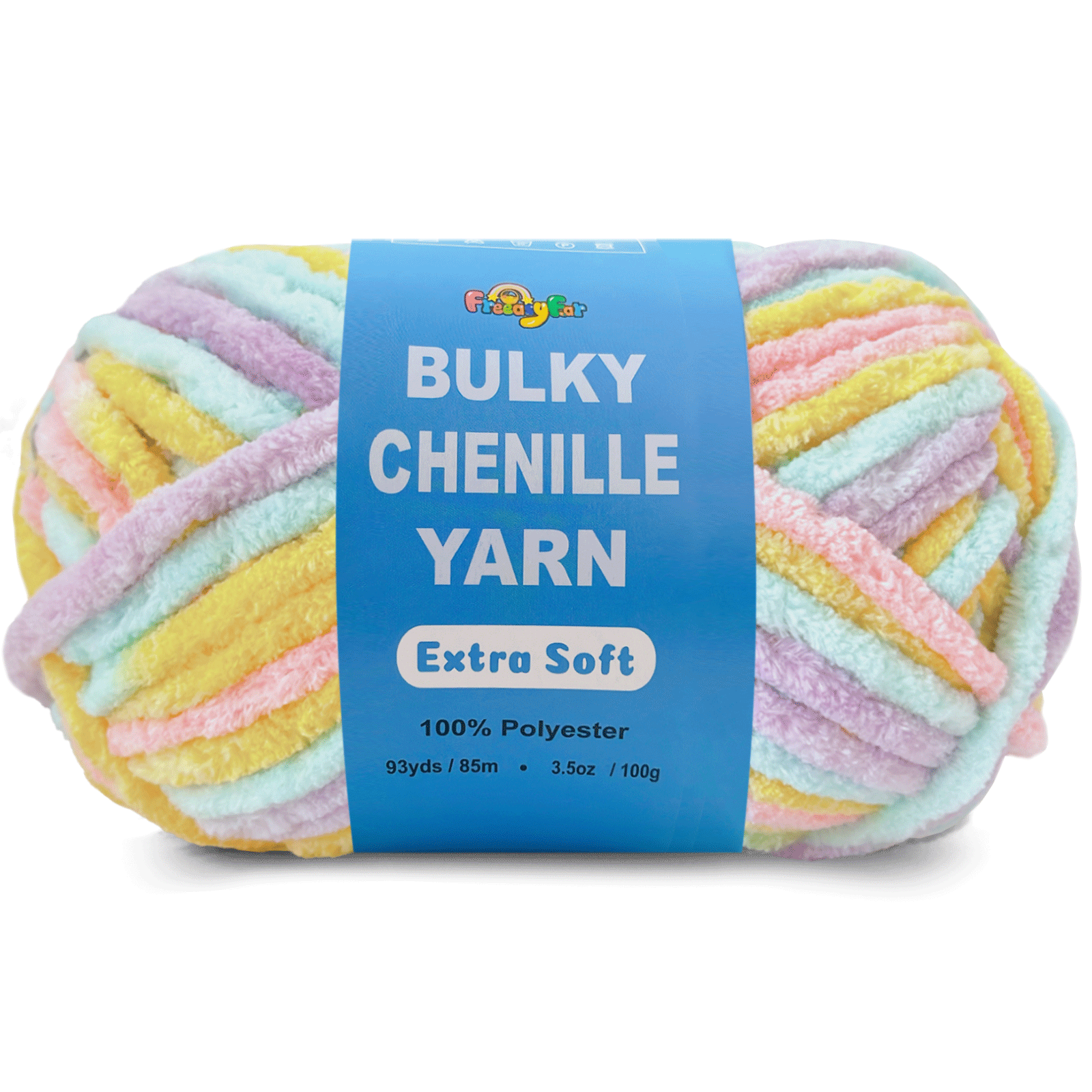 Sunshine Velvet Chenille Yarn for Crocheting and Knitting – Bulky (93 Yards/100g), Extra Soft Plush Yarn Freeasyfar