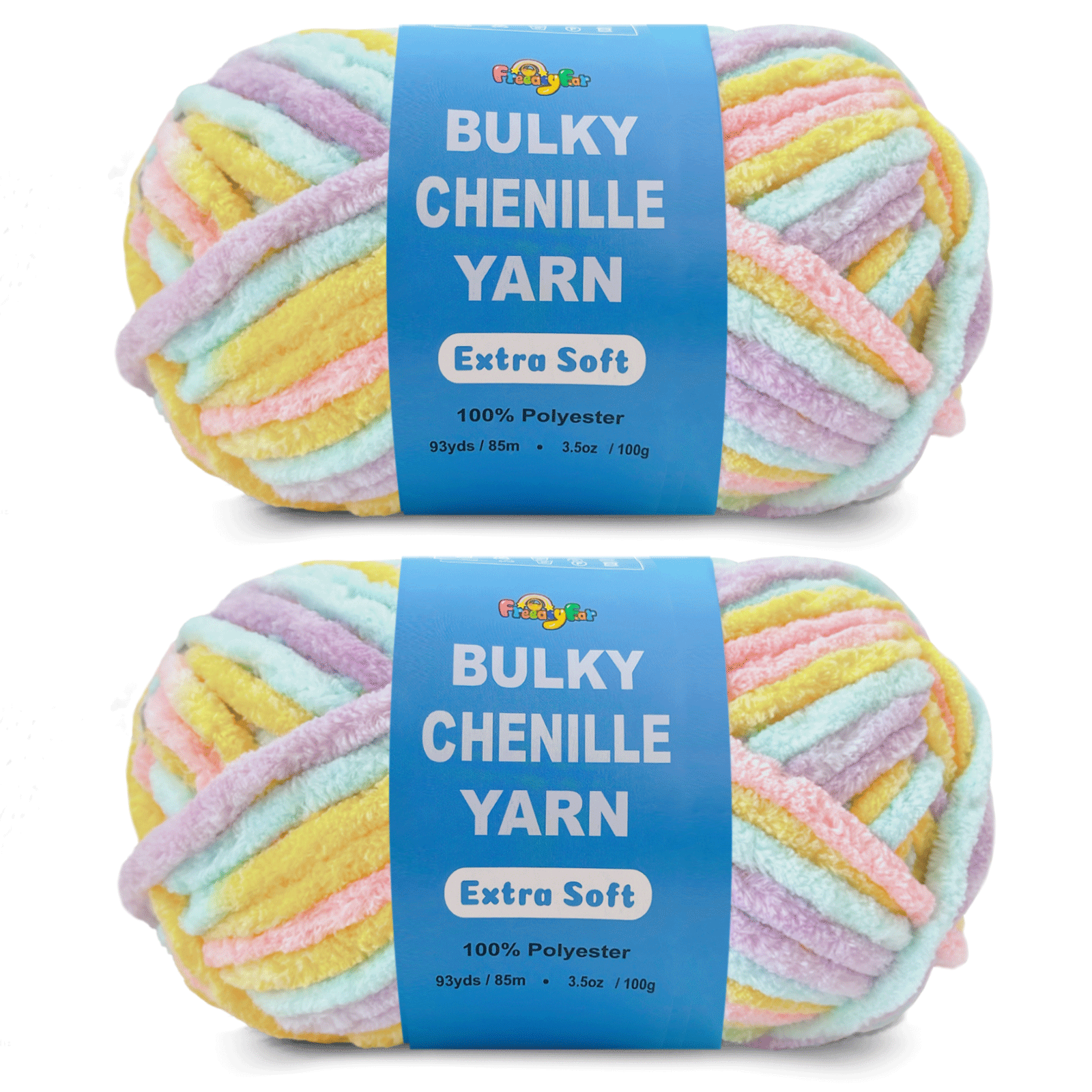 Sunshine Velvet Chenille Yarn for Crocheting and Knitting – Bulky (93 Yards/100g), Extra Soft Plush Yarn Freeasyfar