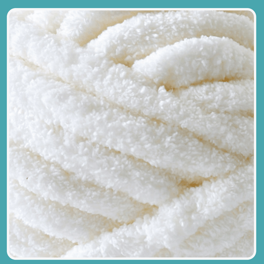 Chunky Chenille Yarn for Crocheting - Bulky Fluffy Yarn for Knitting -100% Polyester -Jumbo 7-45 yds/8.8 oz Each Skein-white