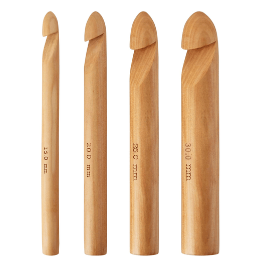 4PCS Giant Bamboo Crochet Hooks - 15mm /20mm/ 25mm /30mm
