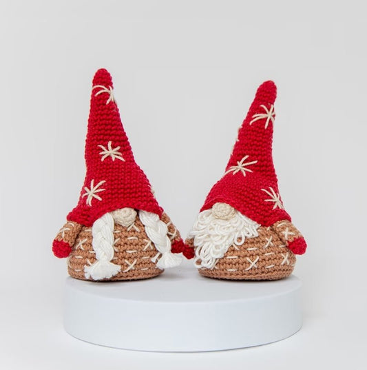 Festive Gnomes - Free Christmas Decorations Crochet Pattern in Paintbox Yarns Cotton DK - Freeasyfar