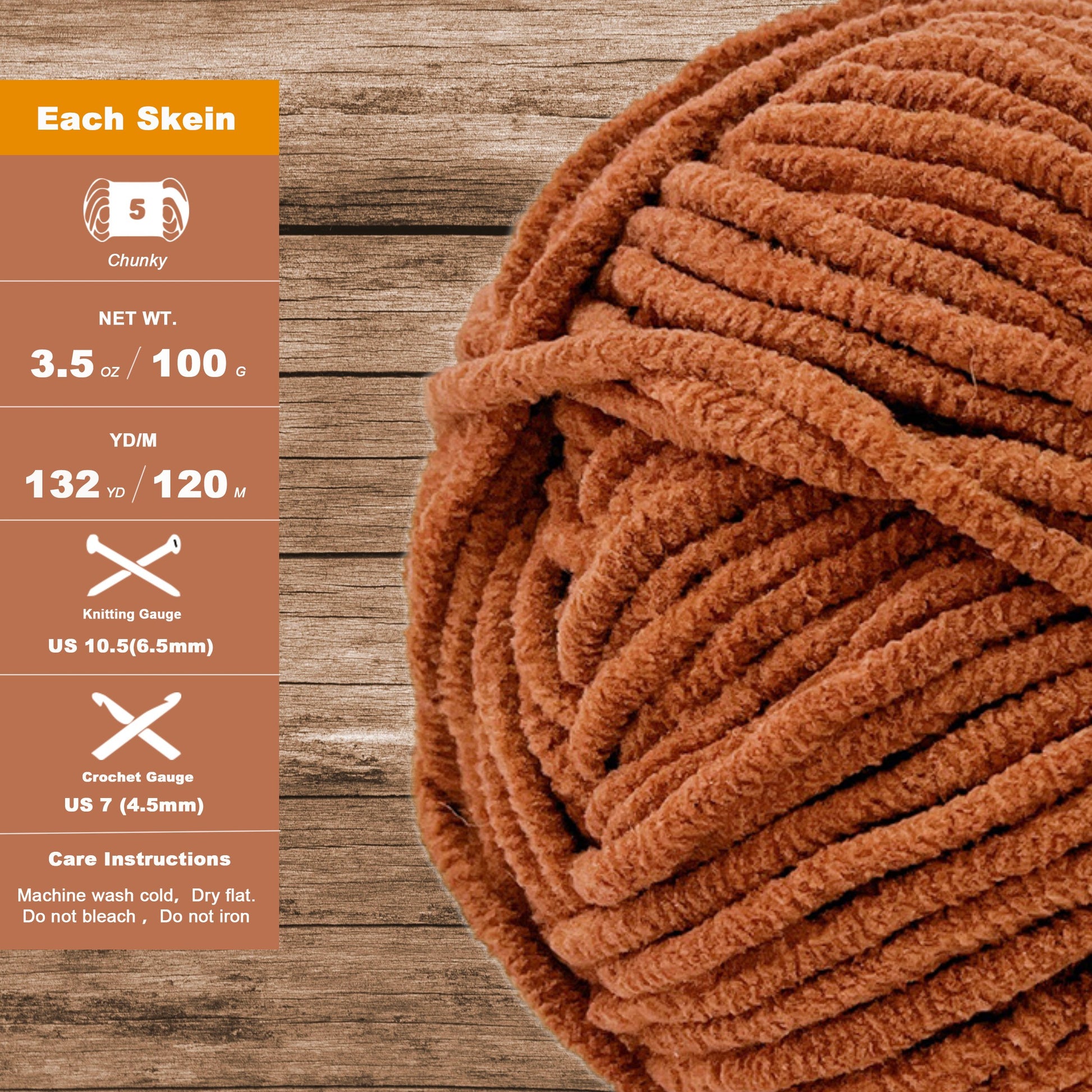 FREEASYFAR Soft Chenille Yarn for Amigurumi, Blanket Yarn for Knitting,Velvet Yarn for Crochet Weaving DIY Craft,3 Skeins, 3x132 Yards/3x100g, Worsted-Weight Medium #4 (Latte) - Freeasyfar